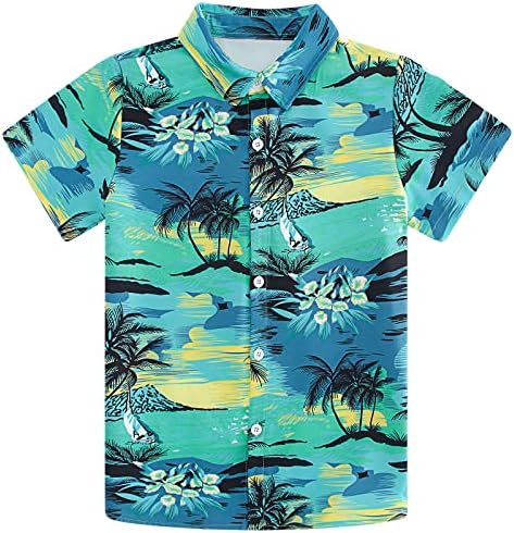 יוניקומידה ליטל וביג בויז 3 חולצת הוואי בהדפס כפתור אלוהה חולצת שמלה לגילאי 3-14