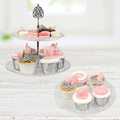 מזל 2 עוגות עוגות עם צוונות עם צלחות אקריליות מגד מגדל מגדל לחתונות יום הולדת מסיבות תה מקלחת לתינוק