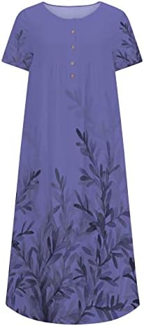 שמלות מקסי לנשים הנלי נגד צוואר 2023 שמלת קיץ דפוס פרחוני חצי שרוול זורם זורם חמוד עם כיסים