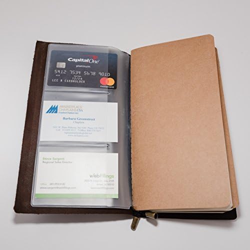 Kangway Journal Leather Journal הניתן למילוי מטייל מחזיק כרטיסים מתנה בעבודת יד לגברים נשים כתיבה מקצועית יומן