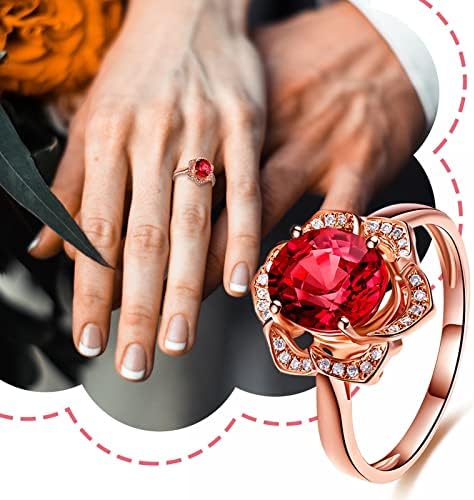 טבעת ורד טבעת נשות טבעת הצעה טבעת יום זירקון מתנה של ולנטיין טבעות אדומות טבעת