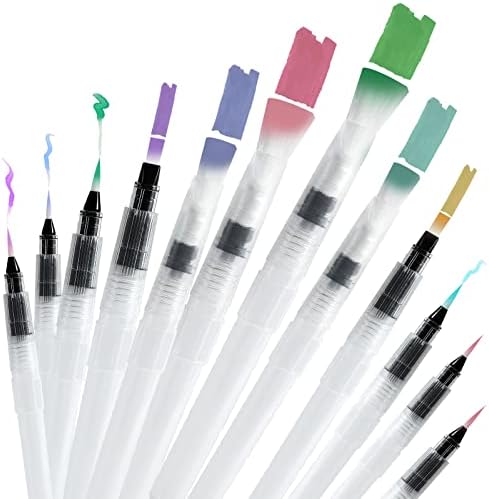 מים מברשת עט, ג ' ונרוקס צבע בצבעי מים סט של מים מברשת עטים עבור צבעי מים + גדול צבעים צבעי מים עם מכסה,