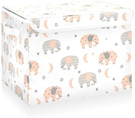קטאקו פילים חמודים פחי אחסון חלומות עם מכסים בד אחסון גדול סל קוביית קוביית מיכל עם קופסאות אחסון דקורטיביות