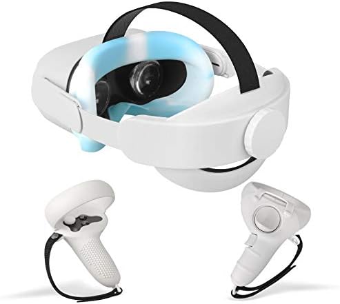 רצועת Esimen K5 Elite עבור Oculus Quest 2 כרית ראש עם כיסוי אחיזת מסכת פנים, לתמיכה משופרת ונוחות ב- VR