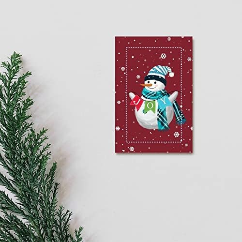 עיצוב קיר לחג המולד מצחיק איש שלג עץ שלג פתית שלג שמחה באנר אדום תליה שלט תלי