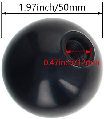 Bettomshin כפתור כדורי תרמוסט M8 חוט נקבה ידית Bakelite ידית 40 ממ/1.57 ידית כדורית חלקה שחור שחור