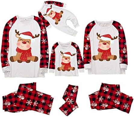XBKPLO ג'אמי לחג המולד למשפחה, פיג'מה משפחתית בגדי שינה תלבושות תואמות לחג המולד מתנות זוגיות עבורו ועבור