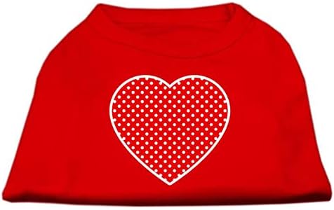 מוצרי חיות מחמד של מיראז 'אדום שוויצרי נקודה שוויצרית חולצת הדפסת מסך לב, 3x גדול, אפור