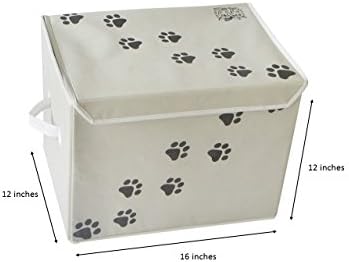 קופסת אחסון של צעצועי כלבים גדולים. סל אחסון צעצוע של מחמד חיית מחמד בגודל 16 אינץ 'בגודל 16 אינץ' עם מכסה.