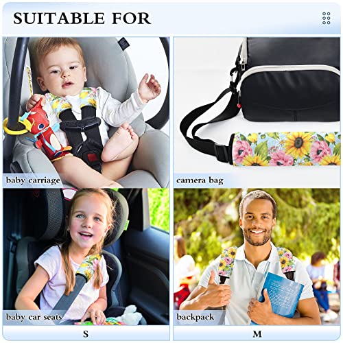 חמניות פרחוניות משאיר כיסויי רצועת מושב לרכב לילדים תינוקות 2 יח 'רצועות מושב רכב רכב כרית כרית