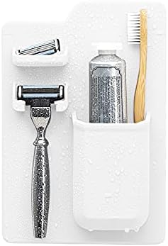 כלי כלים - מחזיק מברשת השיניים של הארווי ומחזיק תער - מארגן מטמל לטובת סיליקון, אביזר מקלחת וחדר