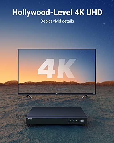 ANNKE 4K 8 ערוץ AI DVR עם גילוי אנושי/רכב, 5-in-1 H.265+ מקליט וידאו דיגיטלי אבטחה עובד עם Alexa,