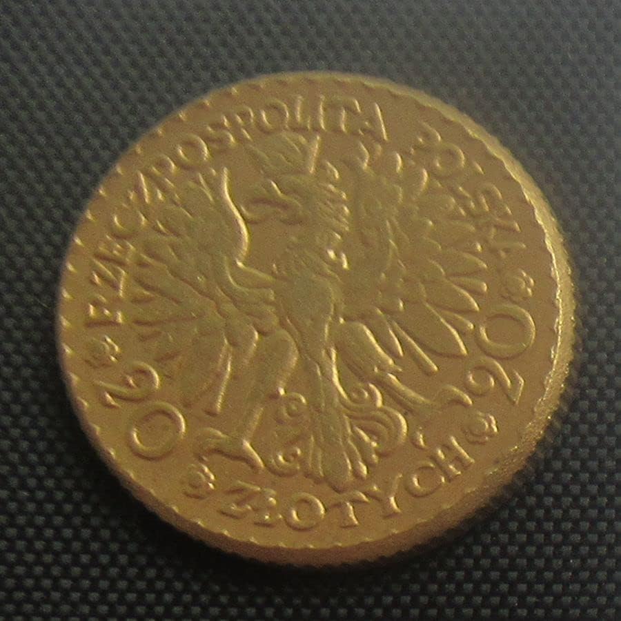 פולש דולר כסף 20 Zloty 1925 עותק זר מטבע זיכרון מצופה זהב