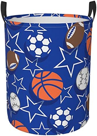ספורט כדורגל כדורסל כוכבים מתקפל סל כביסה עם ידית עמיד למים בד סל כביסה סלי אחסון ארגונית גדול פחי