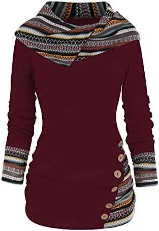 נשים שרוול ארוך חולצות בתוספת גודל שרוול ארוך מוצק בוטון חולצות אסימטרית חולצות סוודר