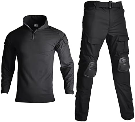 Han · חליפה טקטית אחידה של גברים פראיים חולצות קרב ומכנסיים BDU בגדי פיינטבול איירסופט עם רפידות ברך