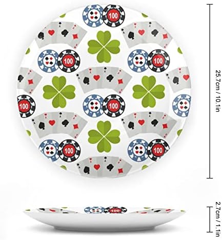משבצת רולטה פוקר קזינו משחק צלחות דקורטיביות צלחות קרמיקה עגולות עם עמדת תצוגה לעיצוב חתונה למשרד ביתי