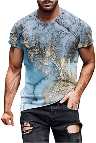 חולצות טריקו גרפיות תלת מימדי לגברים מודפסים מצחיקים חולצות שרוול קצר של שרוול קצר