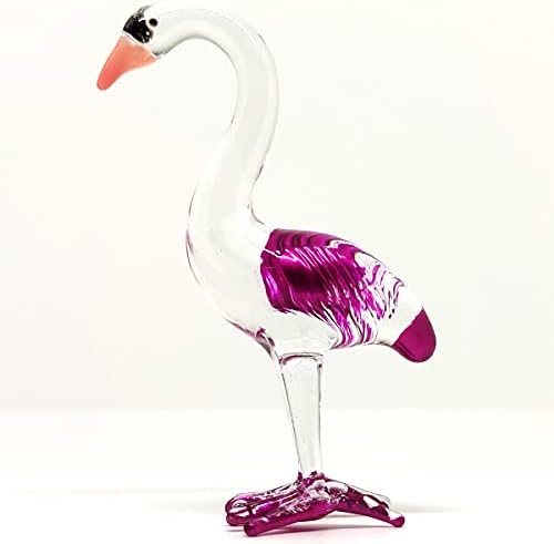 צלמיות מיניאטוריות של סנסוקג'אי פלמינגו בעלי חיים צבועים ביד זכוכית מפוצצת אמנות ציפור מתנה אספנית