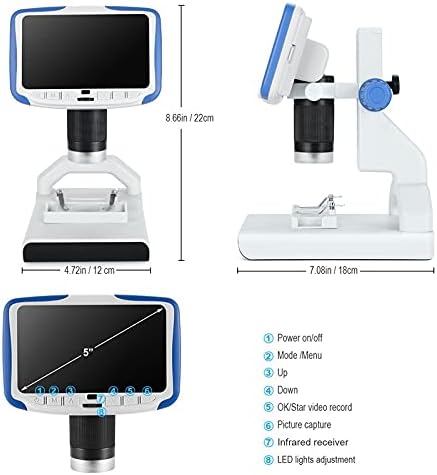 200 מיקרוסקופ דיגיטלי 5 תצוגת מסך וידאו מיקרוסקופ אלקטרונים מיקרוסקופ הווה מדעי ביולוגיה כלי