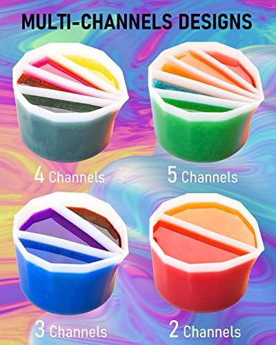 ניקפרו סיליקון פיצול כוסות עבור צבע לשפוך, 4 יחידות לשימוש חוזר & מגבר; קל נקי שרף ערבוב כוסות עם 2-5