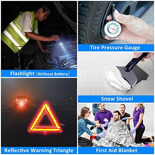 ערכת בטיחות חירום לרכב HLWDFLZ - ערכת רכב סיוע לחירום חירום, ערכת חירום בטיחות מטיילים בחורף לרכב, משאית, רכבי