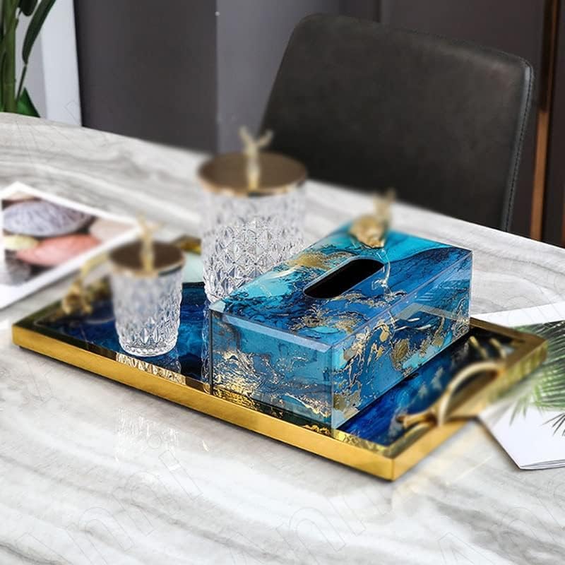 אגוז צלופן קופסת רקמות כחול מלאכה שולחן אוכל מפית מפית, מגירת נייר דקורטיבית, מגירת נייר דקורטיבי