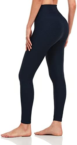 מכנסי יוגה במותניים גבוהות של ג'יפרו נשים בקרת בטן הרמת חותלות מרקמות אנטי צלוליט מרקמות