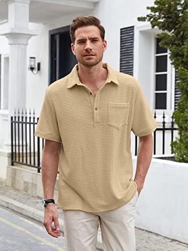 חולצות מכופתרות מזדמנים לגברים עם שרוול קצר חולצות שמלת פסים חולצות מכופתרות
