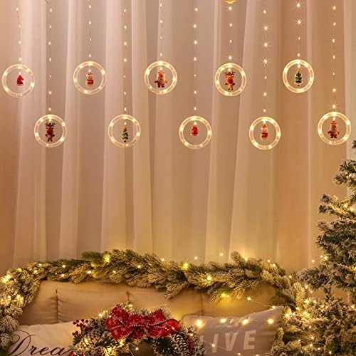 אורות חג המולד של אודיני, 120 נורות לד באורך 9.84 רגל אורות קישוטי חג המולד, עם אורות בועה מהבהבים, 10