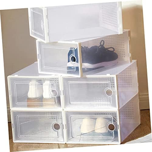 Yarnow 2 pcs קופסה שקופה מארגן נעלי תיבת נעליים לארון מארגן נעליים ברור סאנדריס מיכל קופסאות אחסון