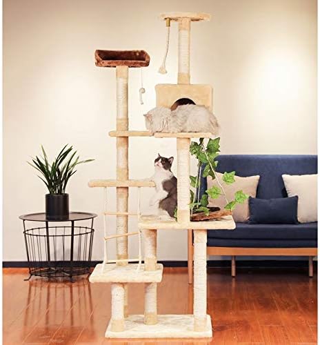 עצי חתול Moolo עץ חתול, קצר קטיפה קטיפה טבעית עץ חתול מגדל מגדל חתול מטפס על מסגרת טיפוס ללבוש עמידות בפני