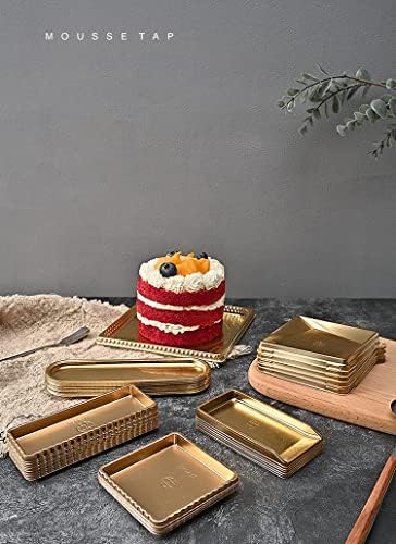 2.4 סנטימטרים מיני עוגת לוחות עומד כיכר 100 יחידות, חד פעמי זהב מוס עוגת קרטון עם מצופה אפיית