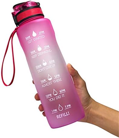 50oz Ombre בקבוק מים ספורט עם סמן זמן אטום דליפות בקבוקי מוטיבציה מוטיבציוניים לא דליפות BPA זמנים של פעמי