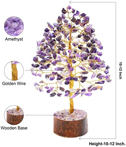 עץ החיים של אמטיסט קריסטל - עץ צ'אקרה ואשכול עוצמת גבישים סגולים עמוקים עוצמתיים סלע גולמי גאוד ריפוי מדיטציה