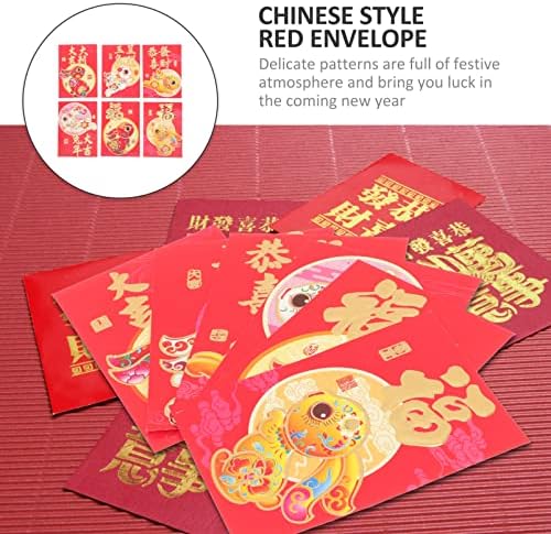 כיס ירח סיני חדש שנה אדום מעטפות: 60 יחידות שנה של ארנב אדום מעטפות 2023 מזל כסף מעטפות אדום מנות