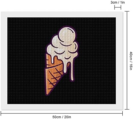 נמס כדורי גלידה ערכות ציור יהלומים 5D DIY DIY מקדח מלא ריינסטון עיצוב קיר למבוגרים 16 x20