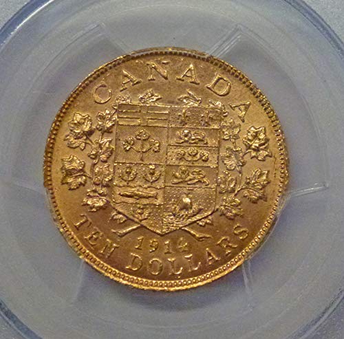 1914 CA שמורת זהב קנדה 10 $ MS63+ PCGS