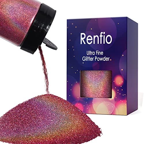 אבקת נצנצים עדינה של Renfio Iridescence, 5.65 גרם 160 גרם שרף מתכתית מתכת נצנצים פתיתי מחמד נצנצים