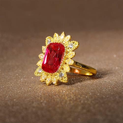 2023 תכשיטים חדשים טבעת אופנה אבן תכשיטים מאורדים בהיר טבעת זירקון לנשים טבעות אדומות טבעת הבת