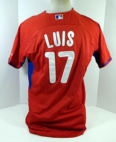 2014-15 פילדלפיה פיליס LUIS 17 משחק נעשה שימוש ב- Red Jersey St BP 46 521 - משחק משומש גופיות MLB