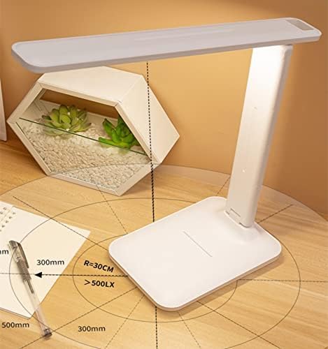 מנורת שולחן LED, מנורת שולחן לעומק עם 3 טמפרטורות צבעוניות, מנורת קריאה בעין עין עם סוללת ליתיום מובנית, נטענת