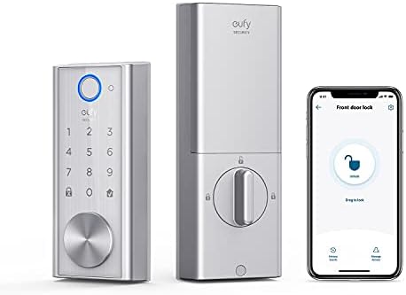 Eufy Security S230 נעילה חכמה Touch & Wi-Fi, סורק טביעות אצבע, מנעול דלת כניסה ללא מפתח, מנעול