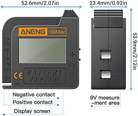 GTEST ליתיום דיגיטלי קיבולת סוללה אבחון בודק תצוגת LCD בדוק AAA AA לחצן מתח סוללה בודק אוניברסלי