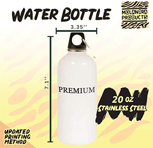 מוצרי מולנדרה בריאות - 20oz hashtag נירוסטה בקבוק מים לבן עם קרבינר, לבן