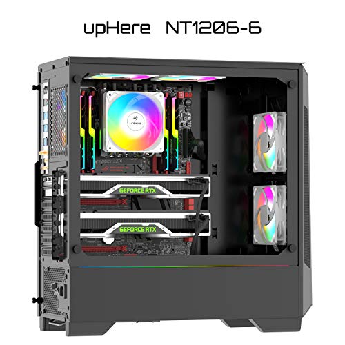 למעלה מאוורר מקרים של RGB, מאווררי מחשב לבן 120 ממ, תמיכה בשלט רחוק אלחוטי, סנכרון לוח אם 5V הניתן להתייחסות,