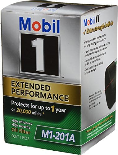 מסנן שמן של Mobil 1, ביצועים מורחבים, מיכל, בורג, 4.75 בגובה, 18 ממ x 1.5 חוט, פלדה, שחור, GM, כל אחד