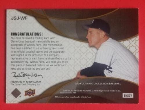 Whitey Ford 2009 UD Ultimate Collection Baseball Jumbo Jersey כרטיס Auto Card 26/40 - גופיות