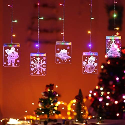 3 פיות תליית נצנץ אור קישוט תקע פיות נצנץ חלון מחרוזת אורות קיר חלון חג המולד מסיבת חג קישוט,