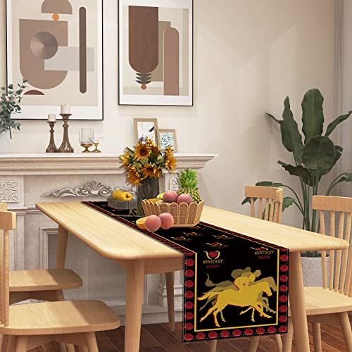 פשתן קנטאקי דרבי שולחן רץ מרוצי סוסים מפת שולחן לרוץ עבור את עלה קנטאקי דרבי מסיבת קישוטים ואספקה עבור בית מטבח